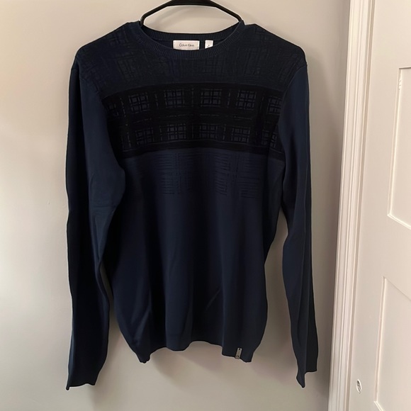 Men’s M Calvin Klein Italian Yarn Sweater Navy - Picture 1 of 2